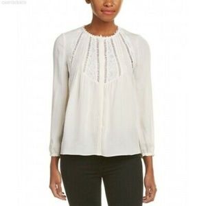 Rebecca Taylor Cream Ivory Lace Silk Blouse sz. 6